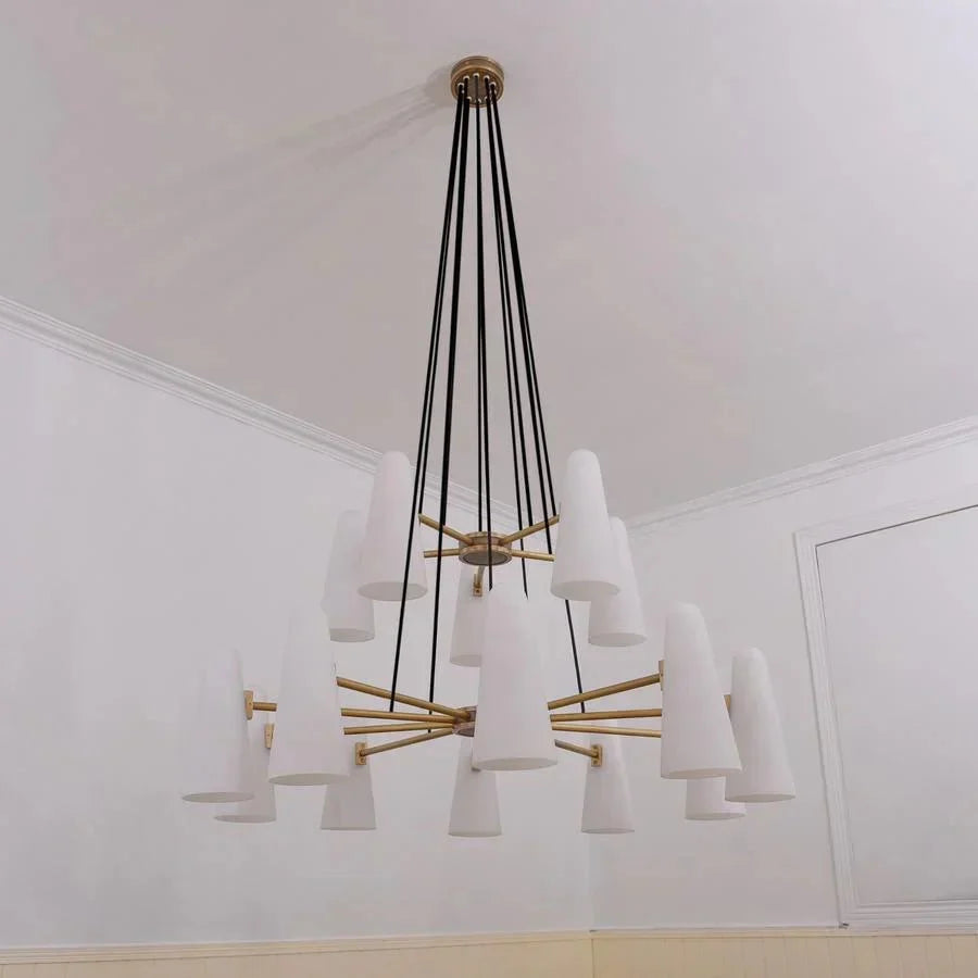 2 - Tier White Porcelain Round Chandelier - casivra