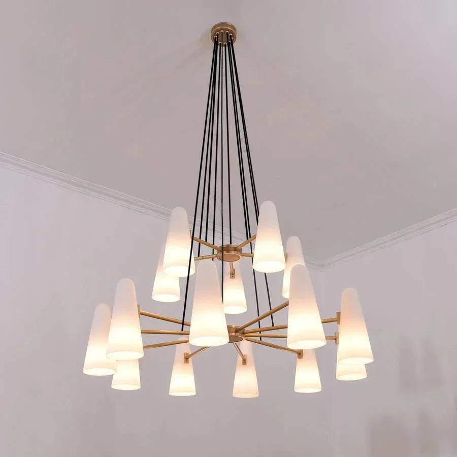 2 - Tier White Porcelain Round Chandelier - casivra
