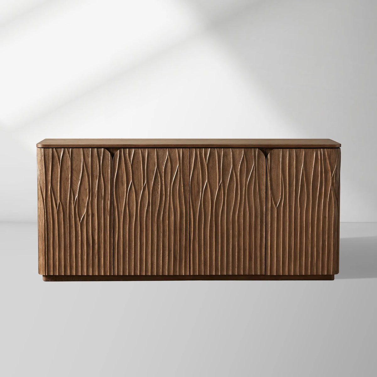 Norris Wood Sideboard Modern Buffet Table with Fiberglass Base Living Room Entryways Cabinet
