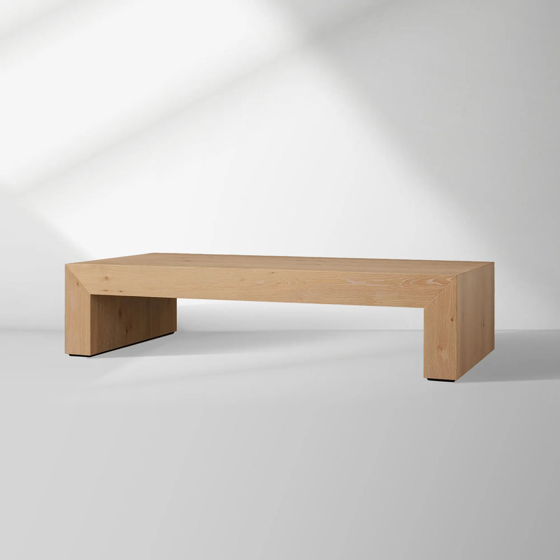 Sullivan Wood Waterfall Coffee Table Rectangle Rural Cocktail Table Oak Wood Center Tea Table