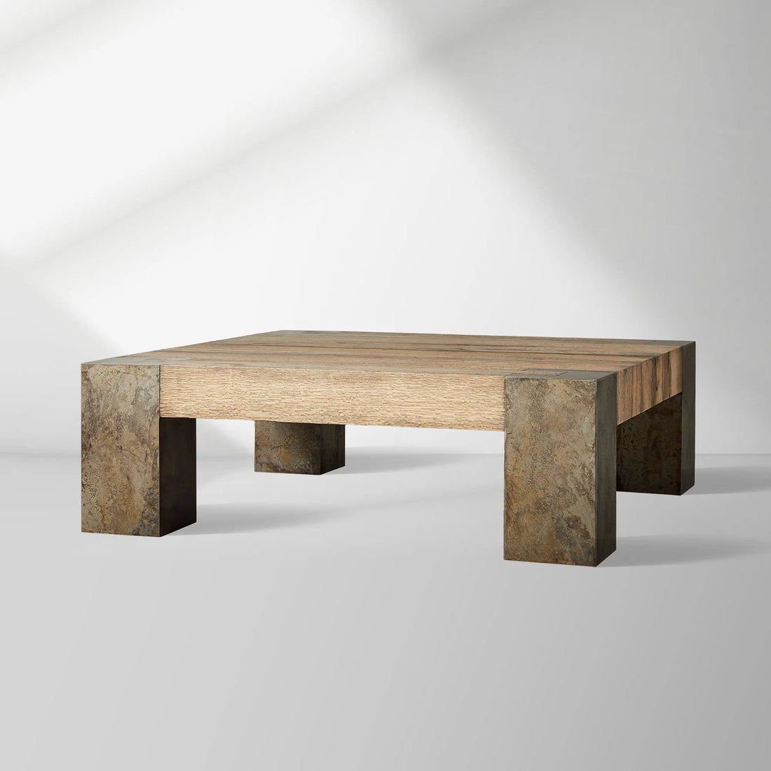 Telluride Square Oak Coffee Table Wood Cocktail Table Living Room Center Tea Table Vintage Cocktail Table