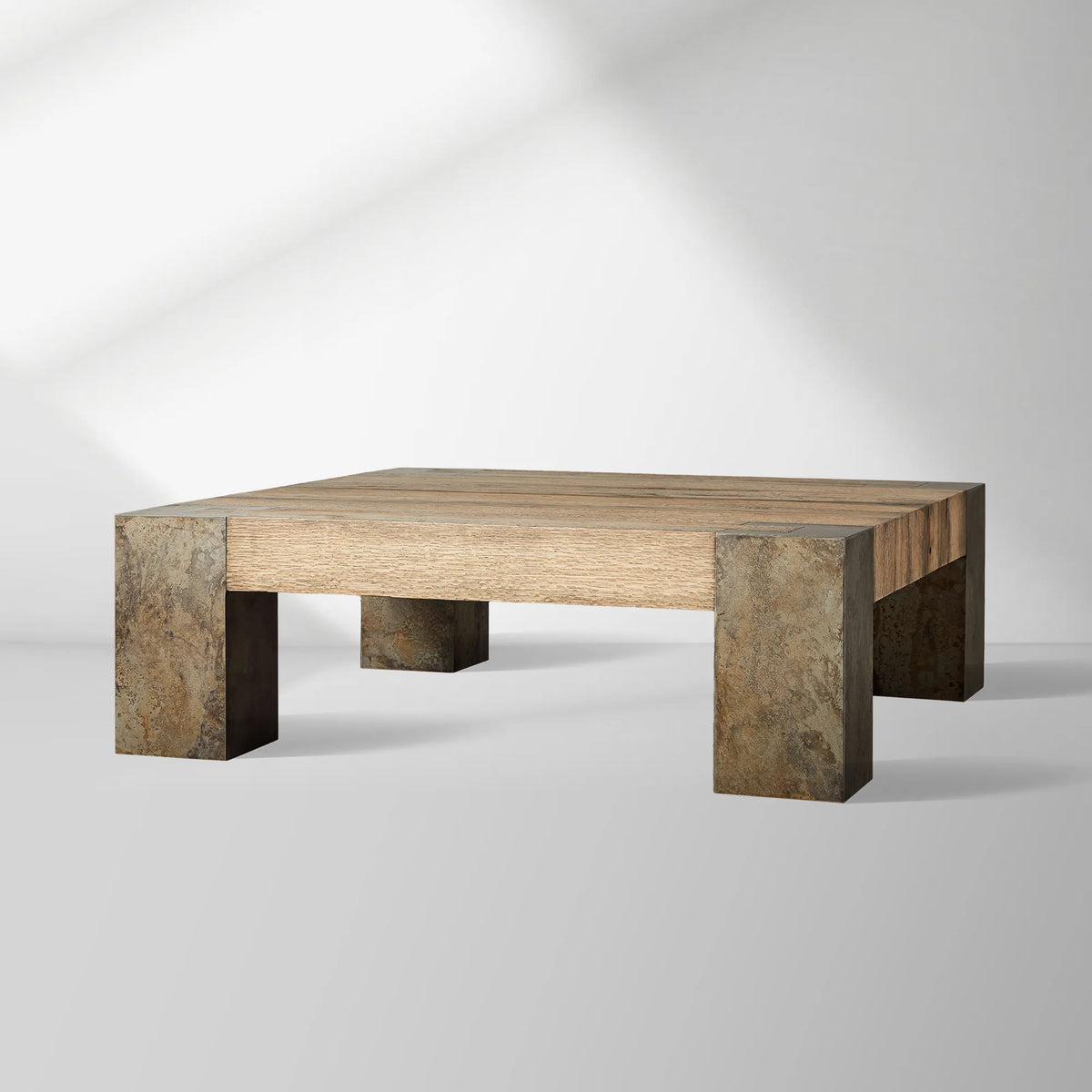 Telluride Square Oak Coffee Table Wood Cocktail Table Living Room Center Tea Table Vintage Cocktail Table