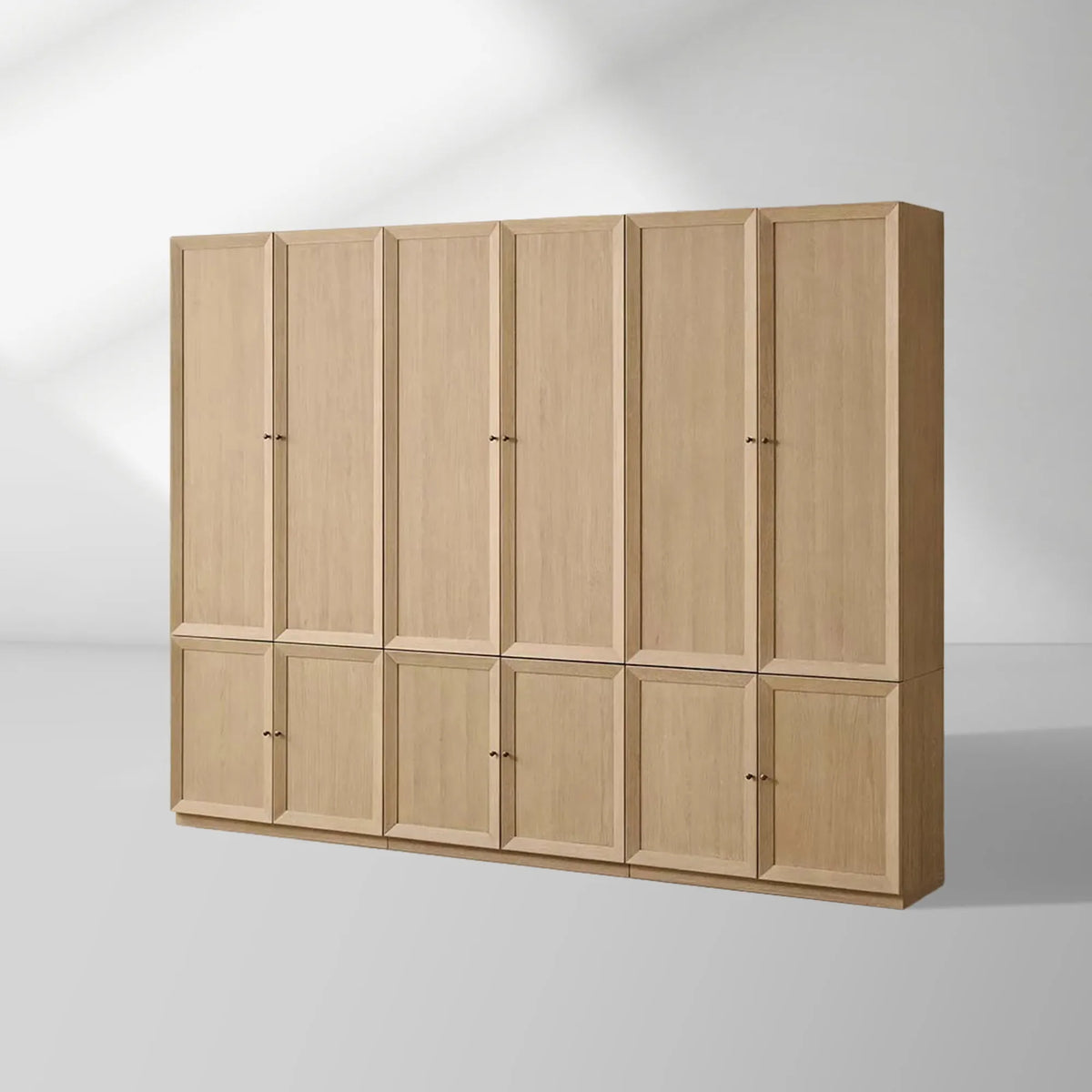 Nason Modular Oak Tall Display Cabinet Modern Living Room Large lockers
