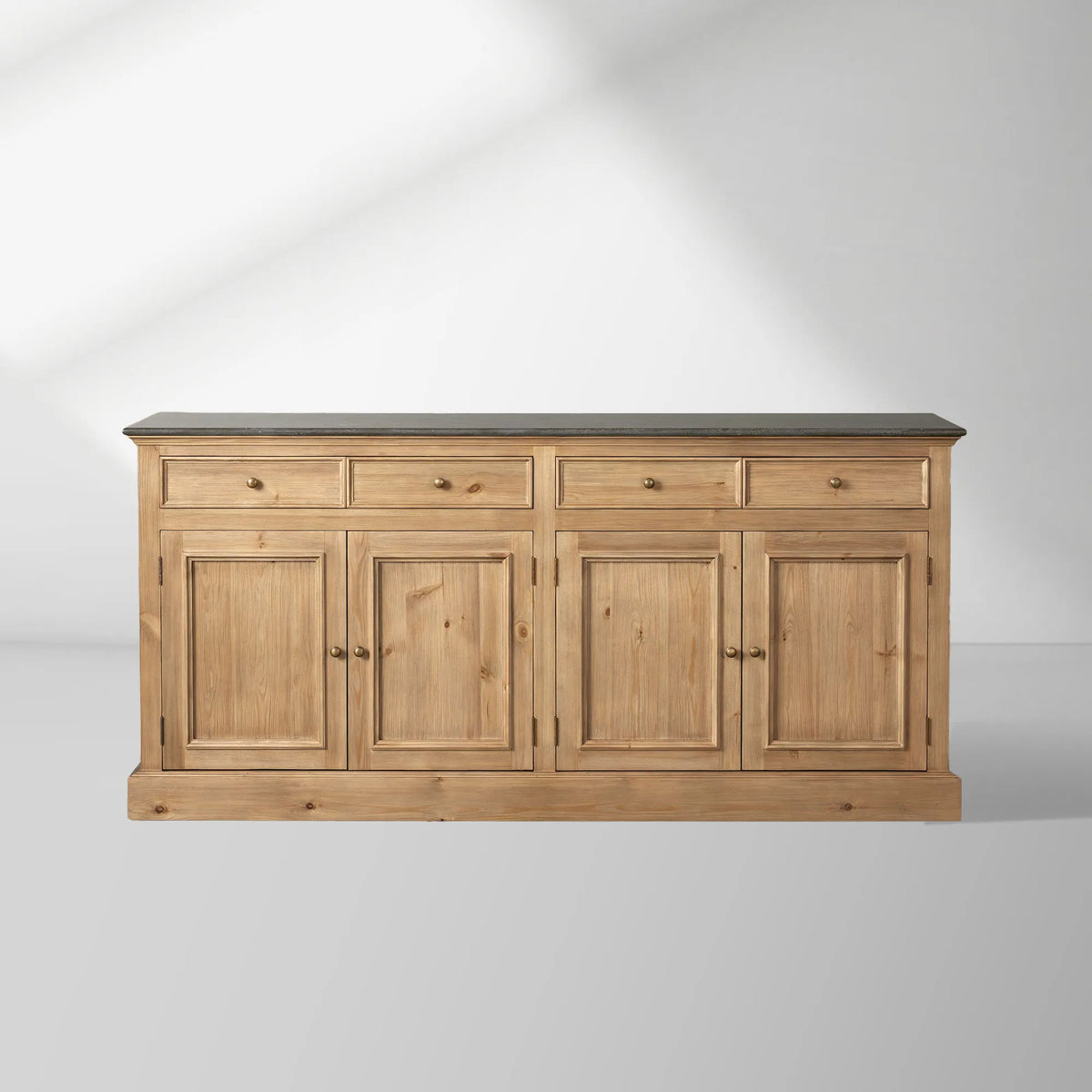 Kensington Marble Top Sideboard Pine Buffet Storage Cabinet Wood Living Room Cabinet