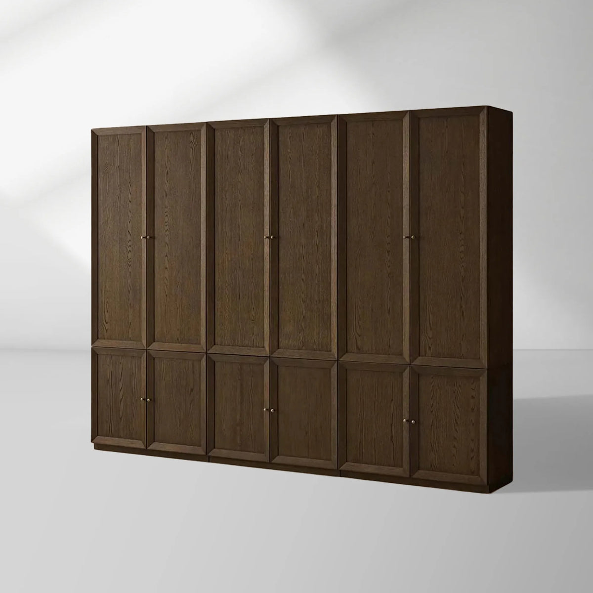 Nason Modular Oak Tall Display Cabinet Modern Living Room Large lockers