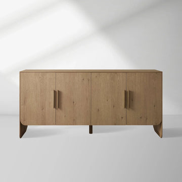 Felton Media Console Oak TV Stand Side Cabinet Television Storage Unit Wood Sideboard