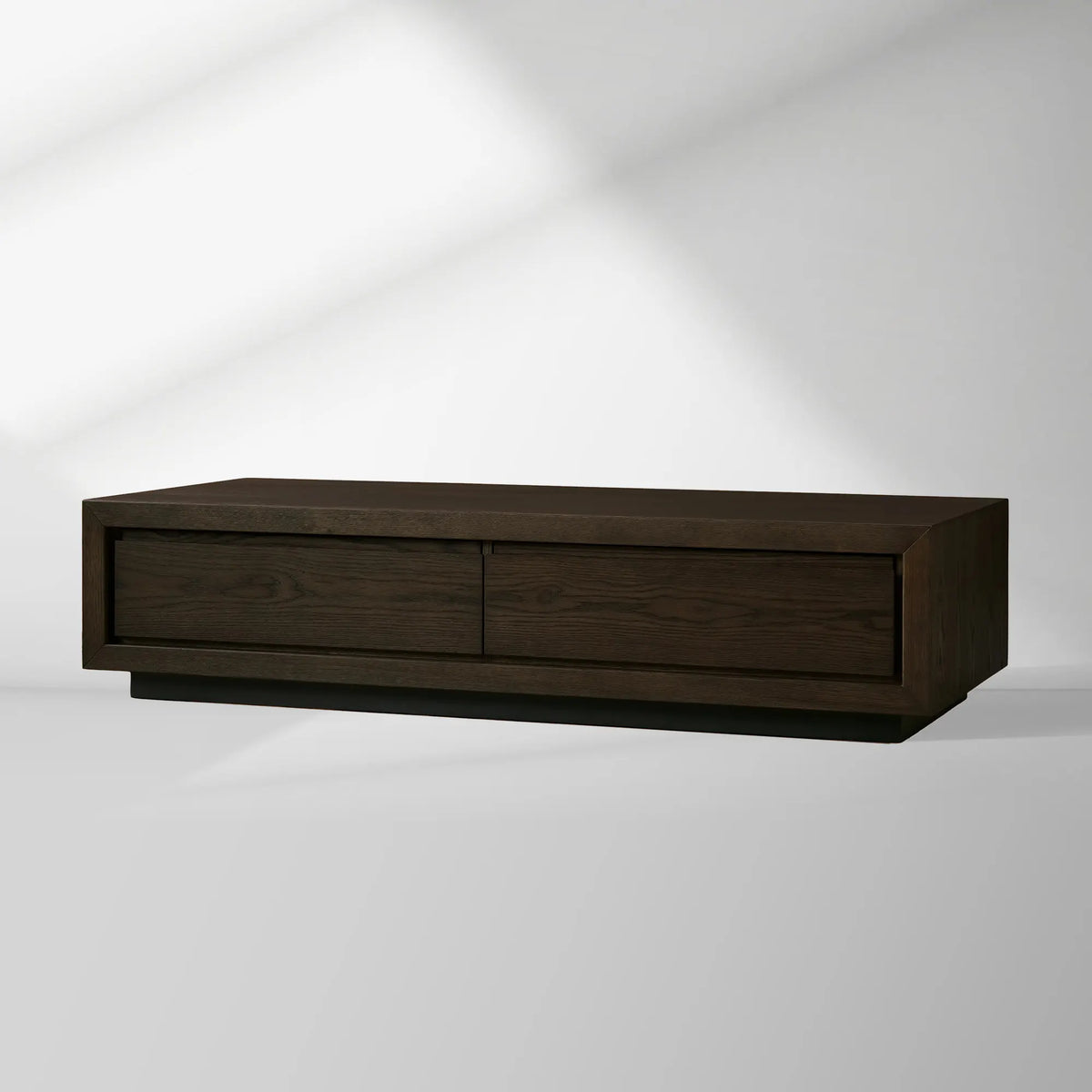 Sullivan Rectangular Storage Coffee Table Wood Center Cocktail Table Oak Tea Table with Drawers