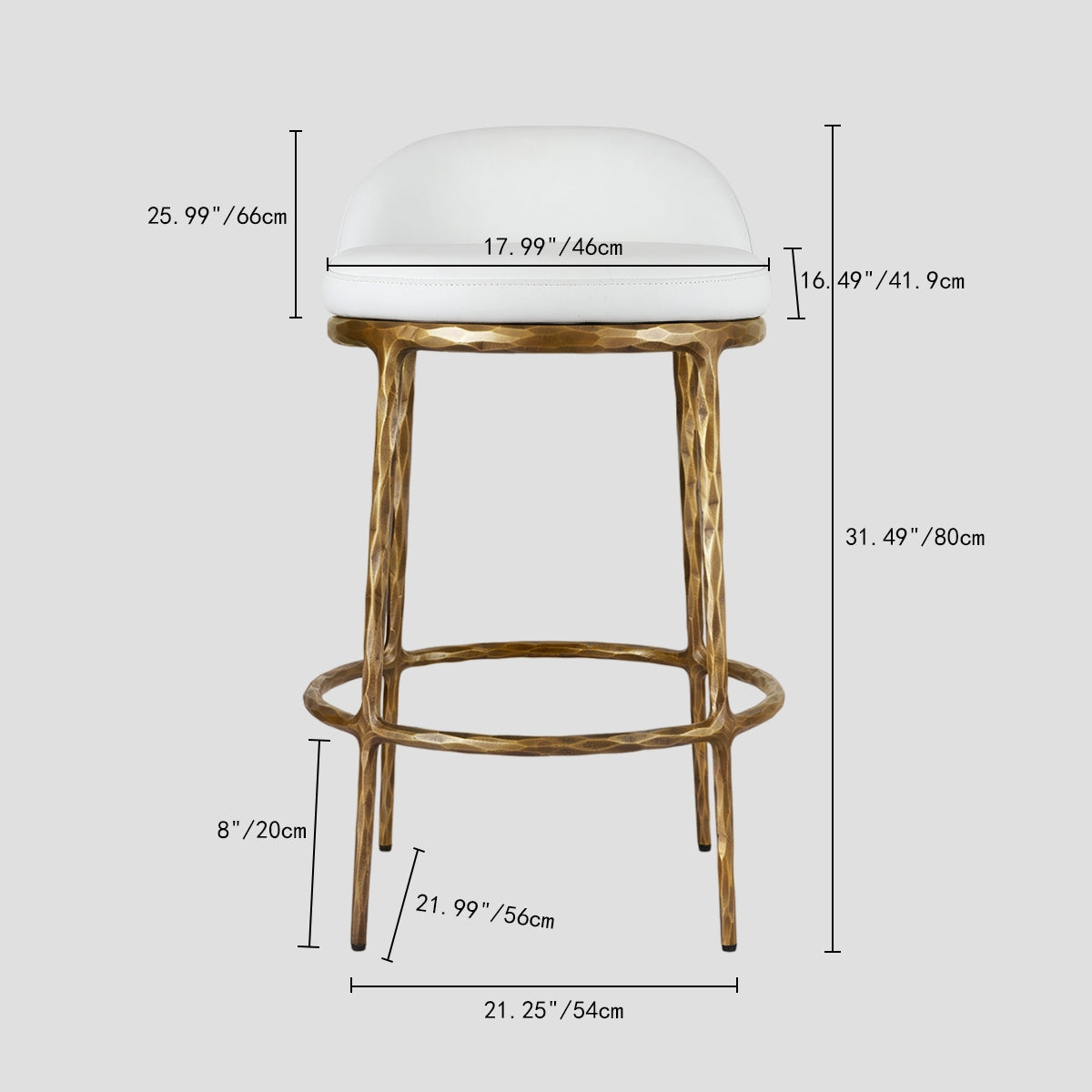 Hand-Forged Metal Bar Swivel Counter Stool