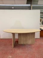 Luxury Beige Travertine Organic Egg Shape Coffee Table | Sculptural Natural Stone Center Table