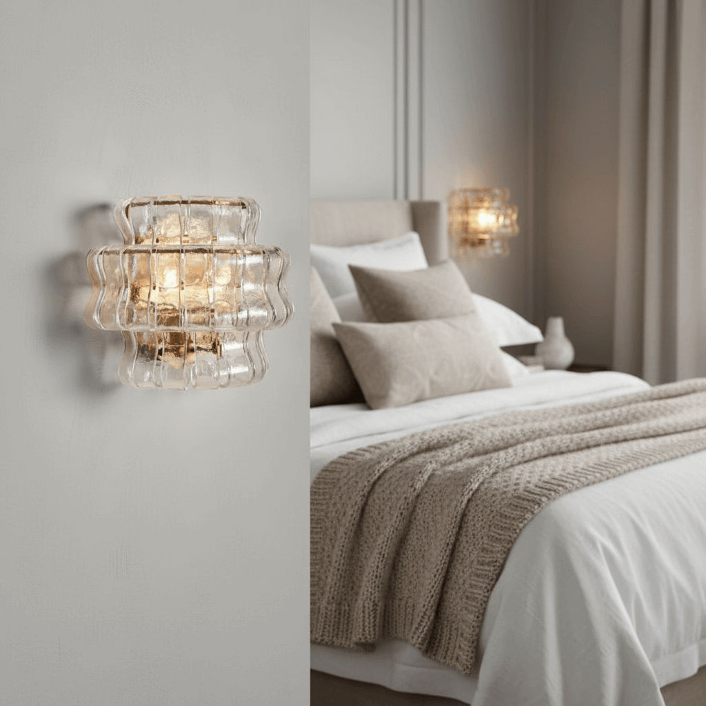 Riviera glass wall sconce full view