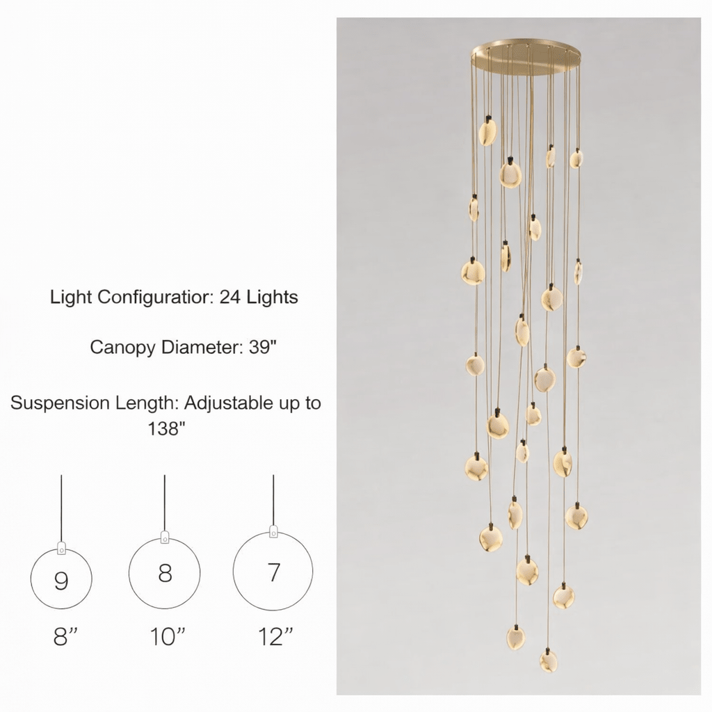 buyMoonshade Marble Disc Chandelier - Morsale