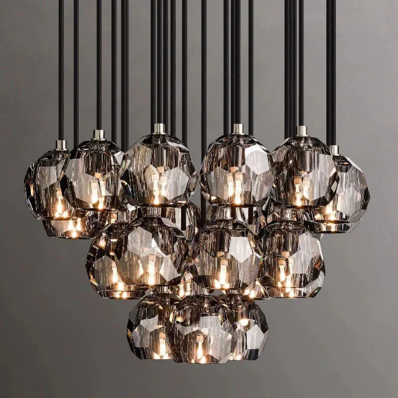 Boule De Radiant Crystal Cluster Chandelier 24"