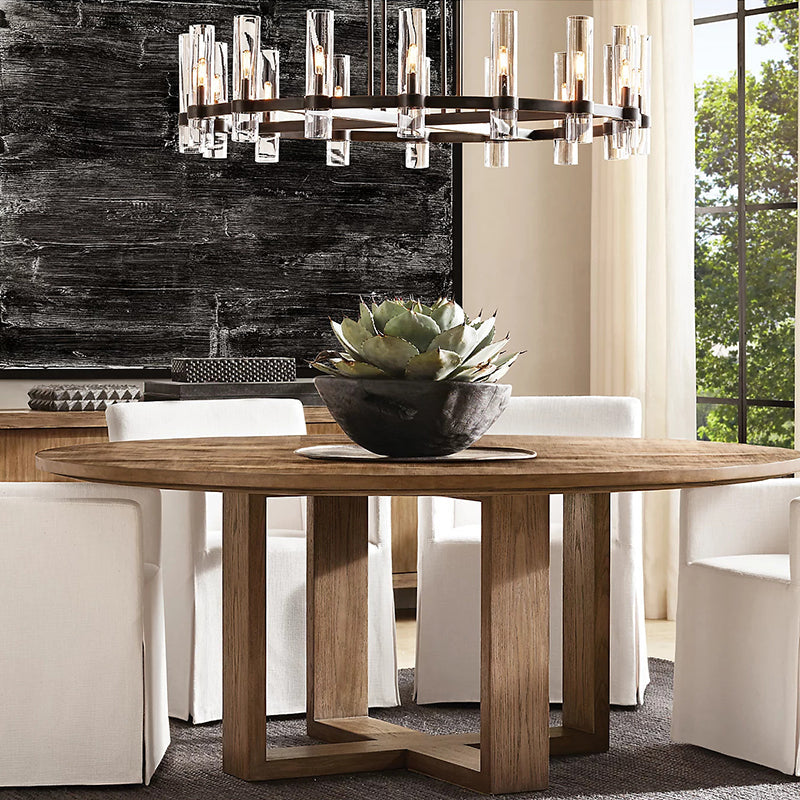 Ravelle Clear Glass Round Chandelier 48"
