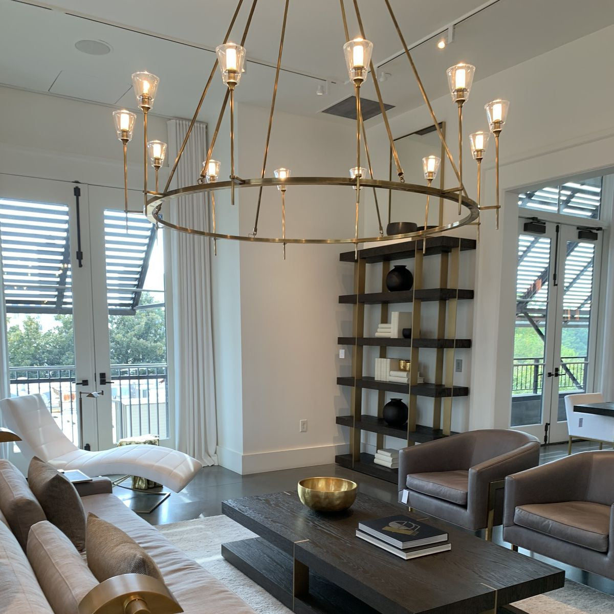 Torche Sculpted Glow Round Chandelier 58"