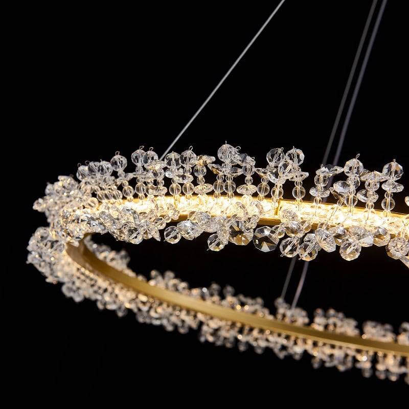 Capri crystal ring ceiling light close-up of the frame