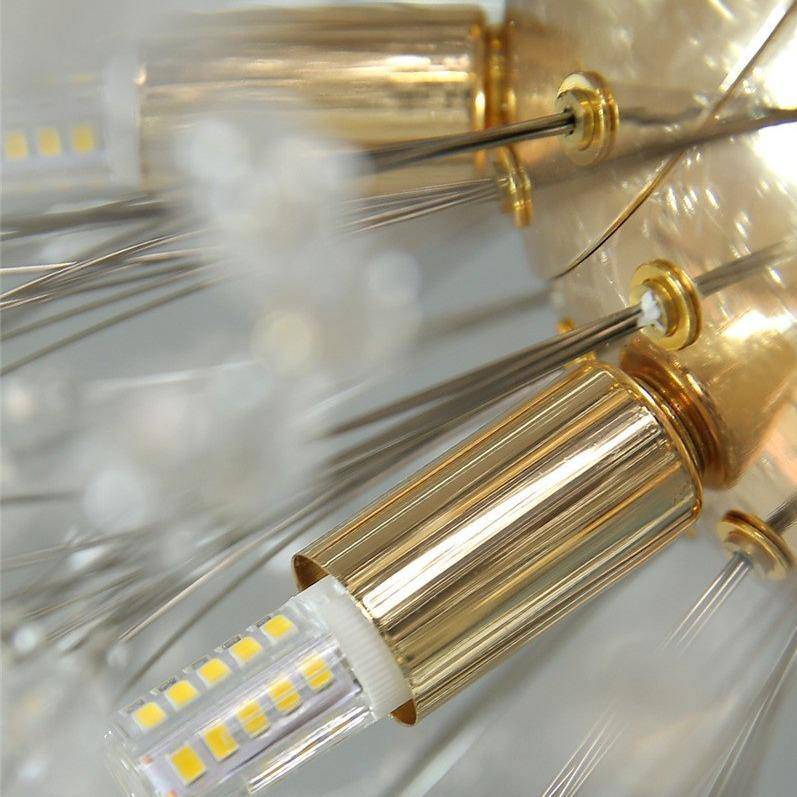 Dandelion crystal globe chandelier 30-inch sphere close-up