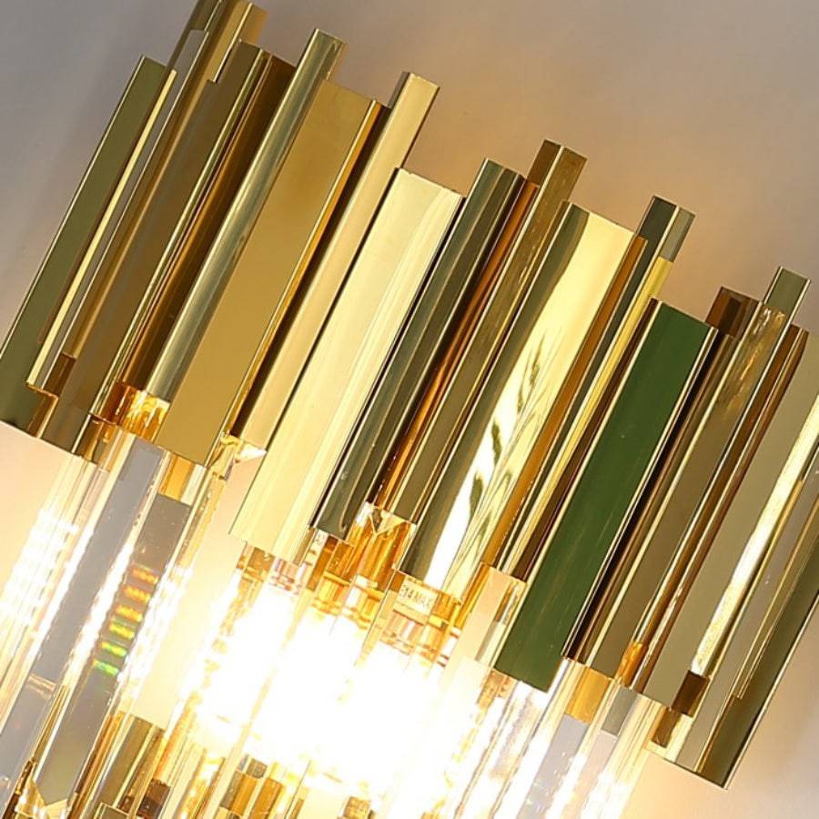 buyGio 23" Gold Crystal Wall Sconce - Morsale