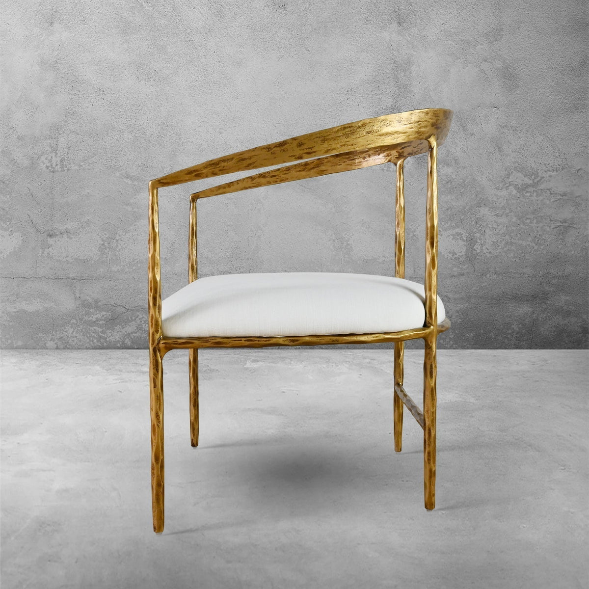 Hand-Forged Metal Curved Chair