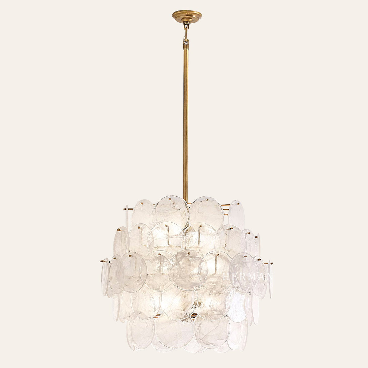 Riviera Glass Disc Chandelier 26"