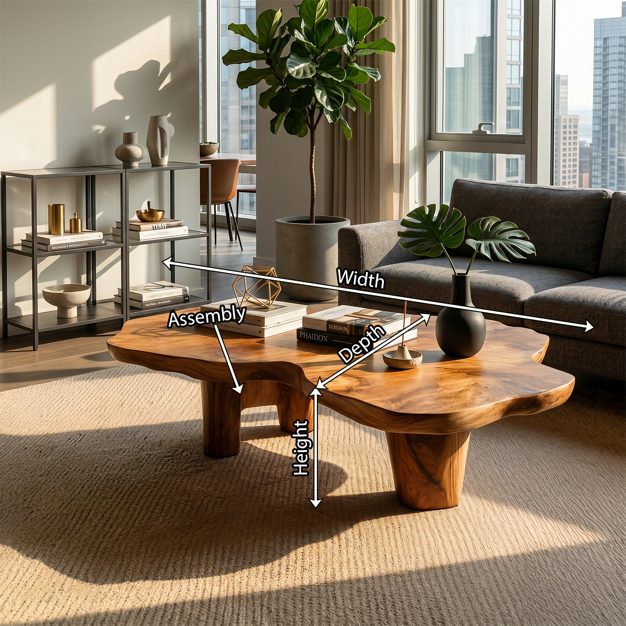 Handcrafted Wooden Live Edge Low Table For Living Room Home Decor