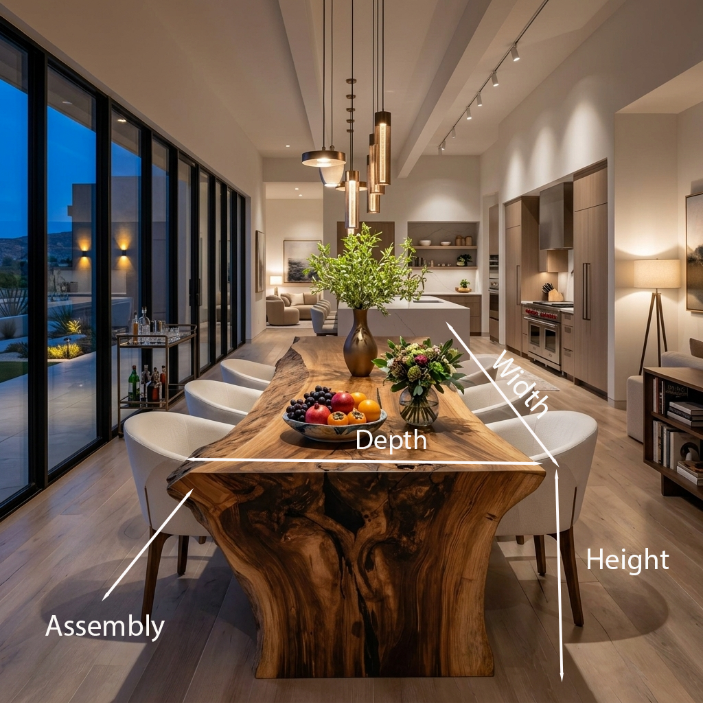 Modern Live Edge Dining Table For Dining Room