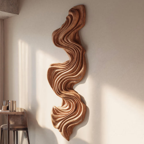 Artisan Vertical Wave Wall Sculpture For Home