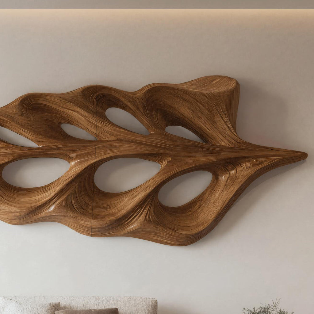 Modern Flowing Leaf Shape Carved For Home