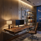 Modern Live Edge Floating Desk For Home Workspace