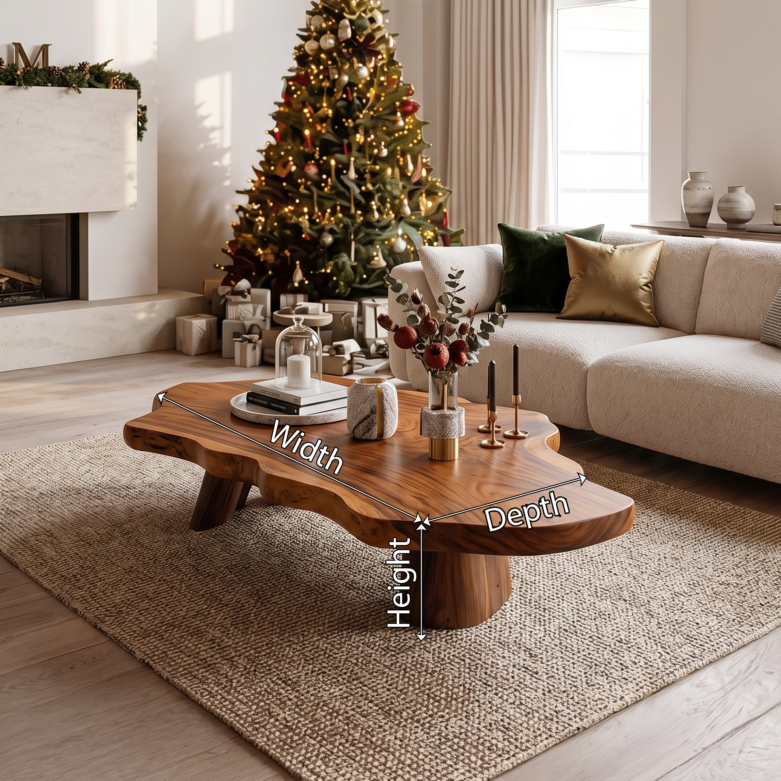 Mid Century Rustic Live Edge Coffee Table For Holiday Furniture