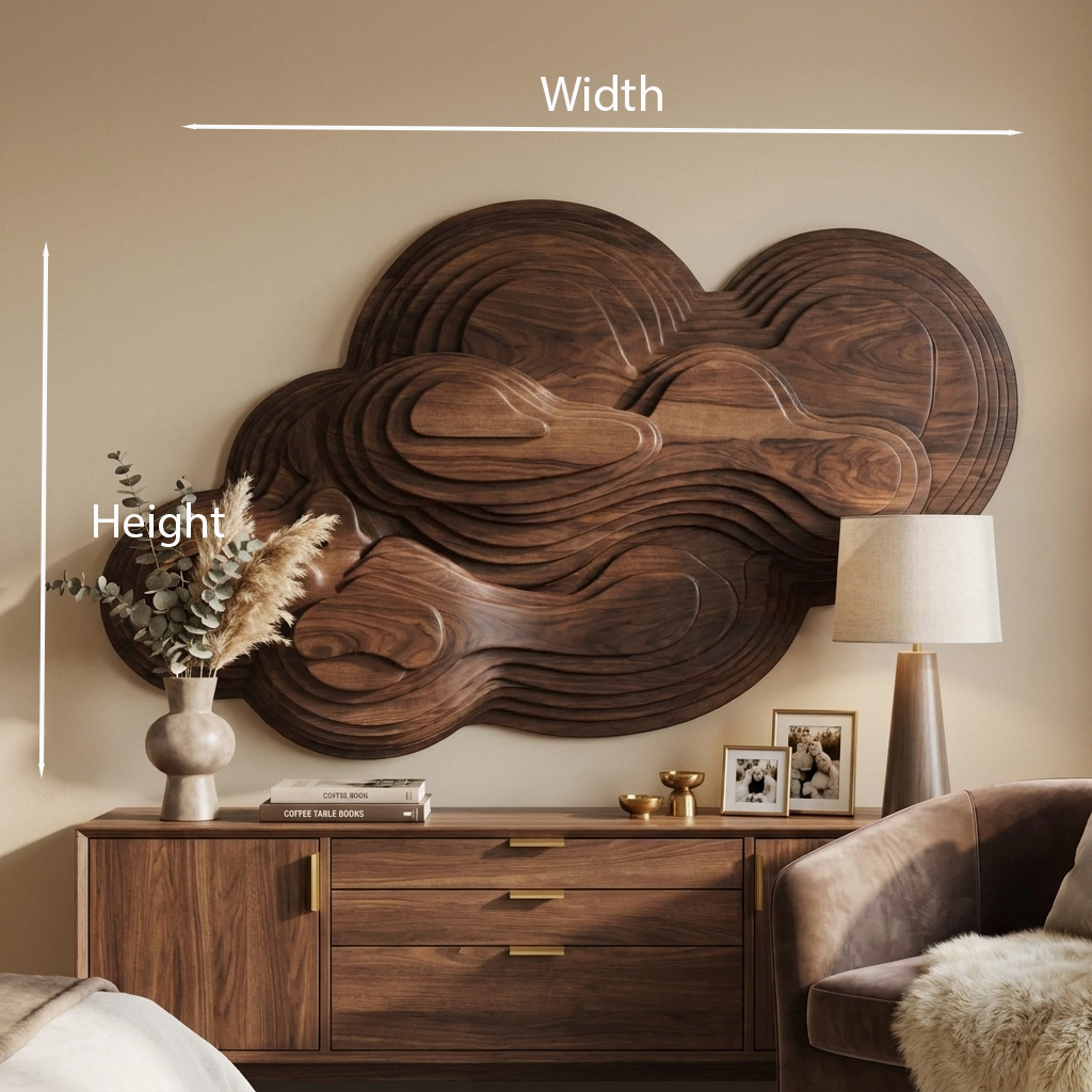 Organic Cloud Wall Sculpture With Layered Design For Bedroom