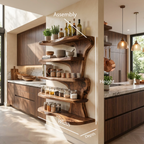 Rustic Live Edge Floating Shelf For Kitchen