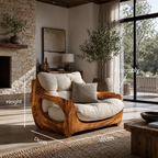 Modern Organic Lounge Seating With Carved Form For Living Room