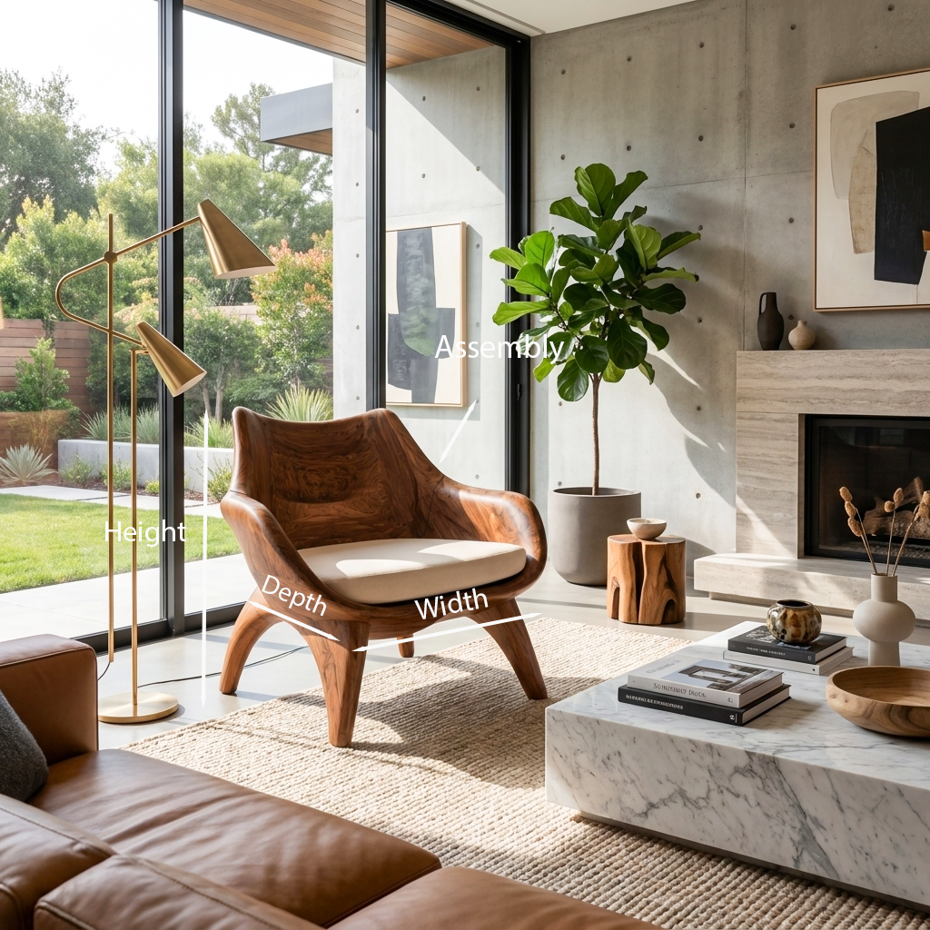 Modern Sculptural Lounge Chair For Living Room