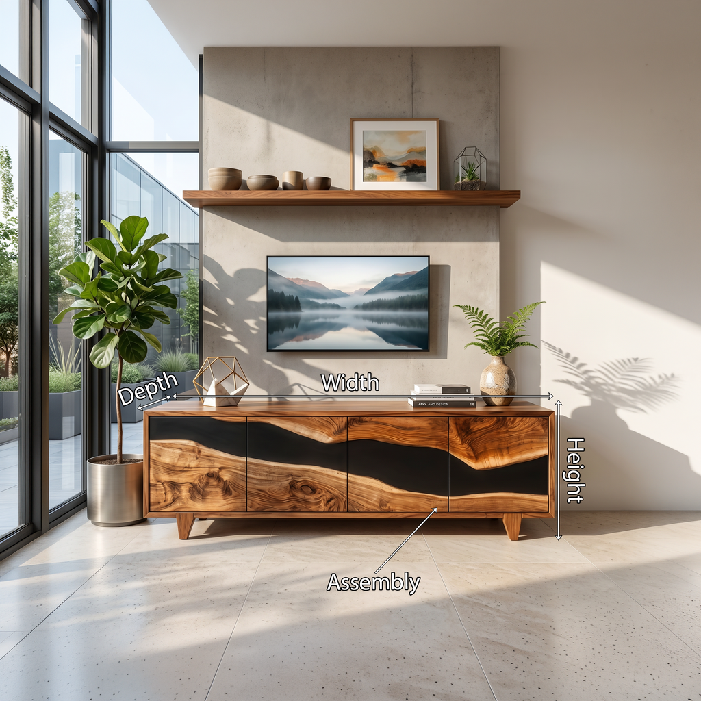 Farmhouse Solid Wood Media Console For Home Decor
