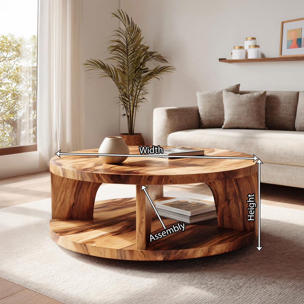 Farmhouse Wooden Live Edge Coffee Table For Living Room Entryway Design