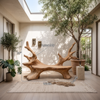 Mid Century Live Edge Bench For Elegant Living Room Accents