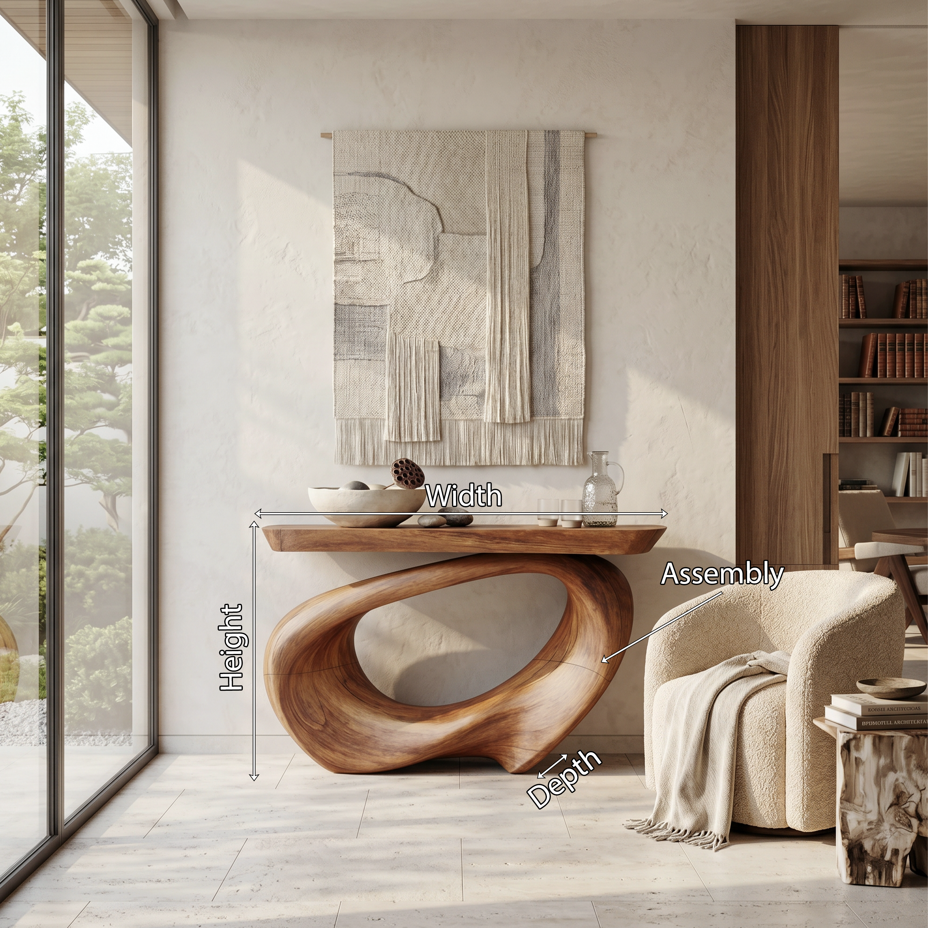 Rustic Live Edge Console Table Entryway Design