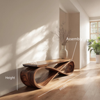 Infinity Loop Sculptural Bench For Entryway Or Living Room