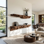 Artistic Sculptural Floating Shelf For Living Room