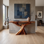 Modern Live Edge Console Table Organic Wood Furniture For Living Room