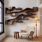 Organic Floating Bookshelf For Living Room Or Study