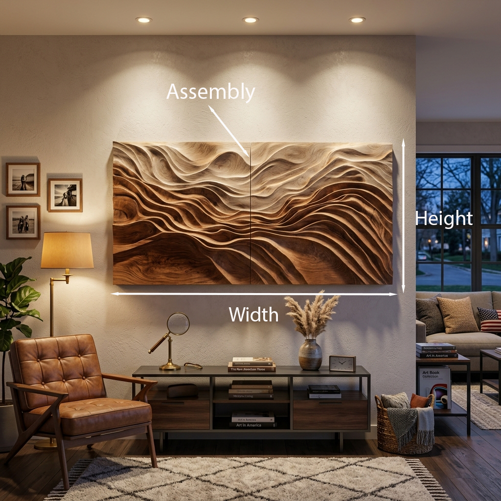 Sculptural Wall Art With Flowing Design For Living Room