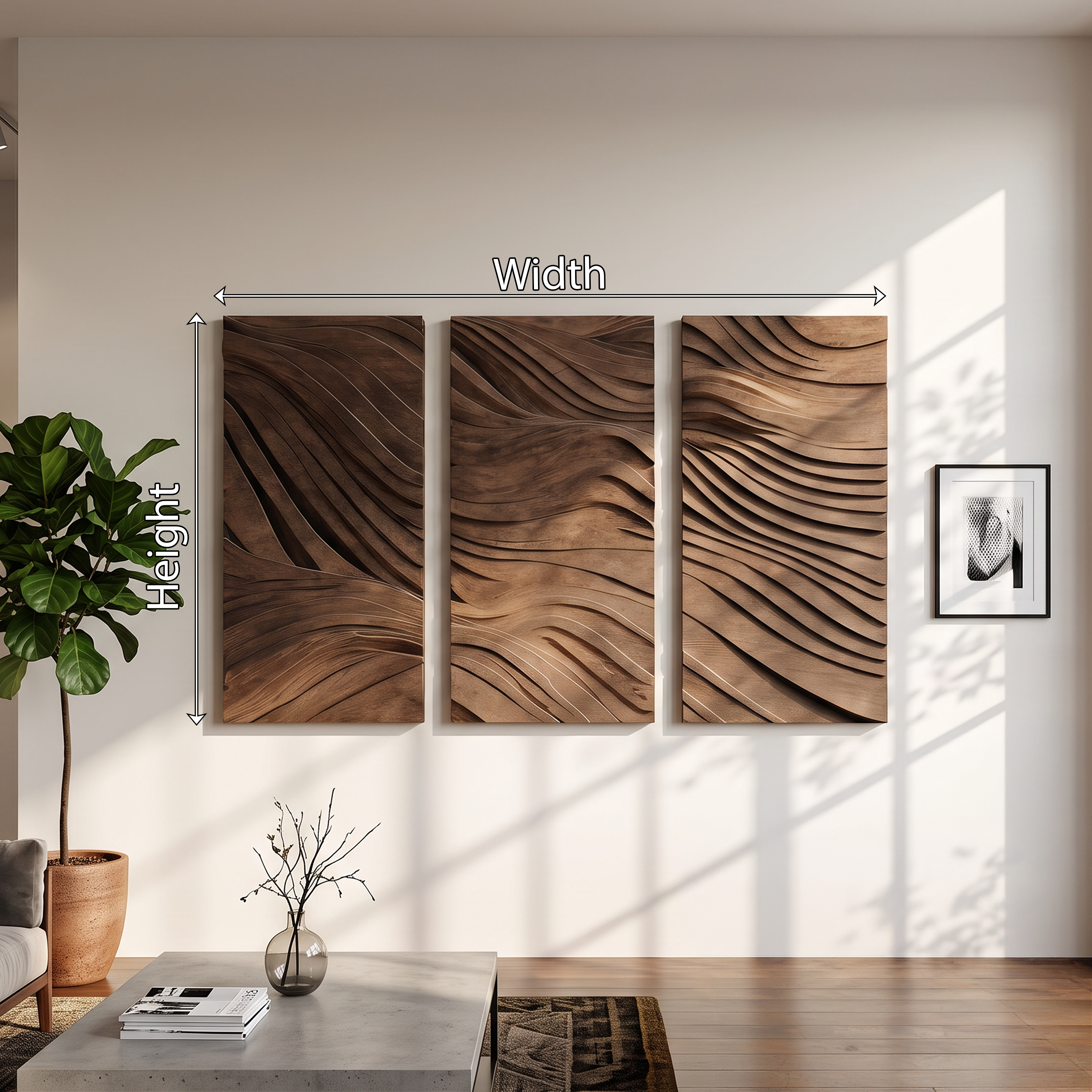 Modern Rectangle Solid Wood Wall Art For Bedroom