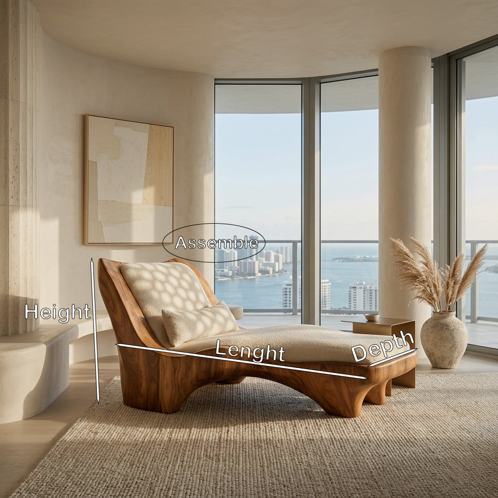 Modern Chaise Lounge With Curved Base For Living Room
