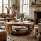 Modern Round Coffee Table With Shelf For Living Room And Lounge