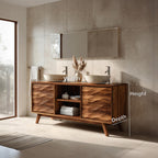 Handcrafted Bathroom Vanity Wave Doors Design For Bathroom