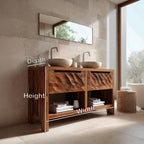 Rustic Bathroom Vanity With Two Drawers For Bathroom Decor