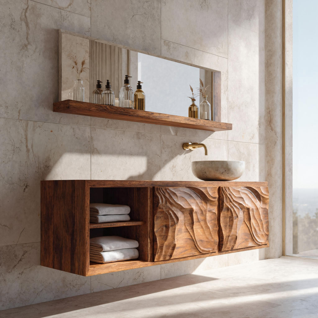 Minimal Sculptural Bathroom Vanity For Bathroom Interior