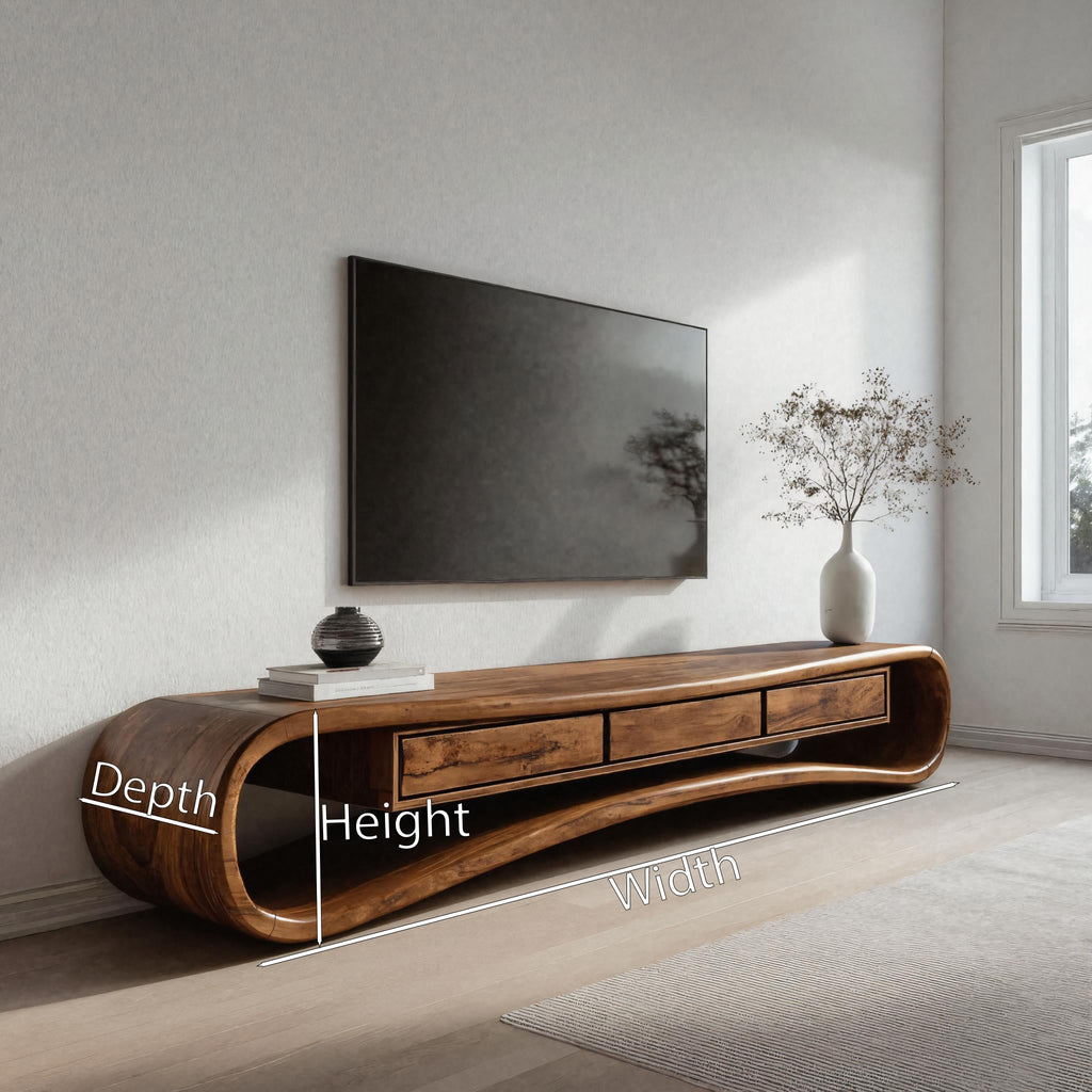 Minimalist Live Edge TV Stand For Living Room
