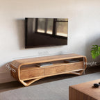 Modern Curved TV Shelf For Living Room Decor